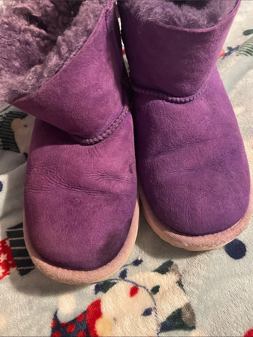 UGG Purple Shearling Kids Boots